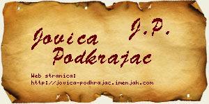 Jovica Podkrajac vizit kartica